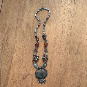 Source Unknown Silver Necklace with Artisanal Design